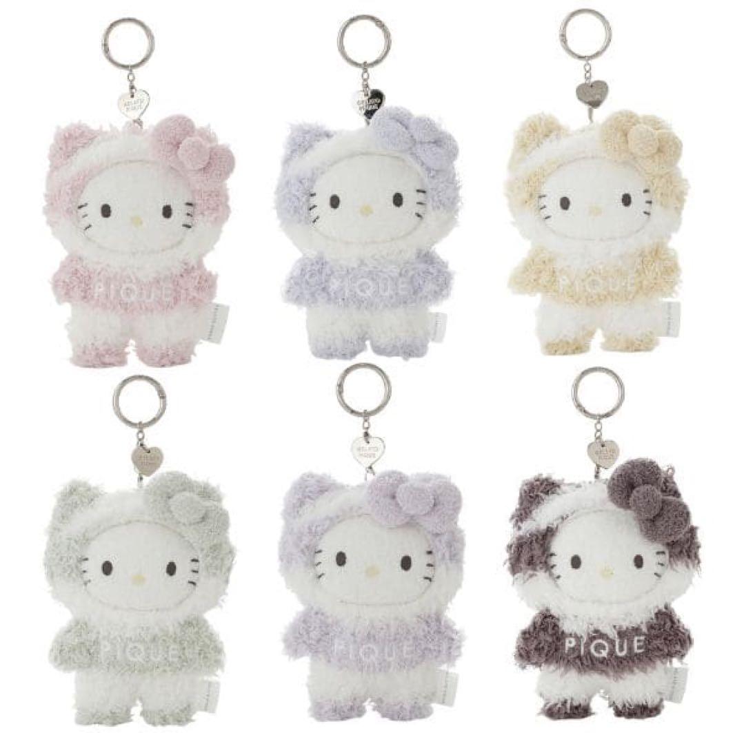 新品送料込★コラボレーション もこもこ ハローキティ ぬいぐるみチャーム 全6種
