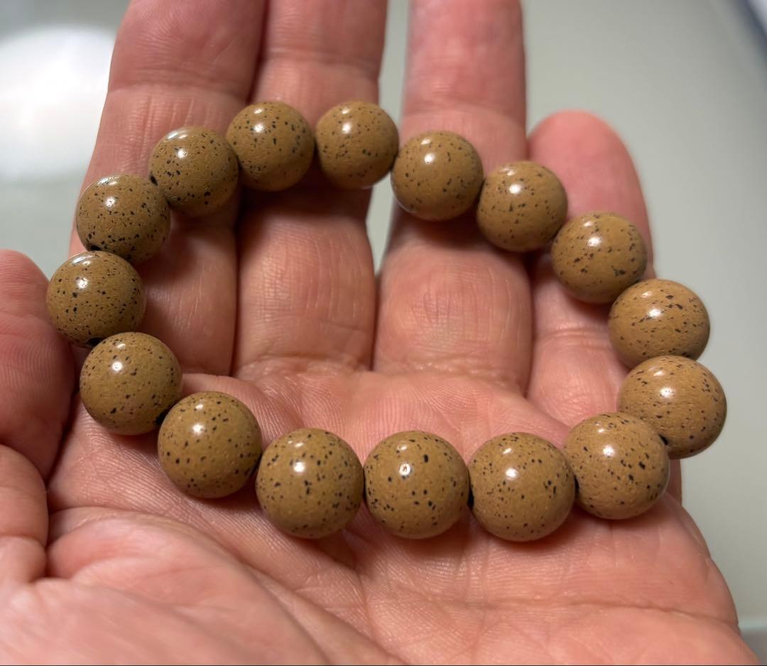 「万病の薬石」北投石 ブレスレット径１７ｃｍ（証明書付き）１０mm珠
