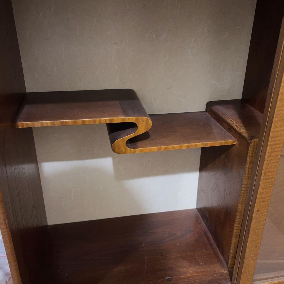 和家具 茶箪笥 飾り棚 昭和レトロ アンティーク 杢目