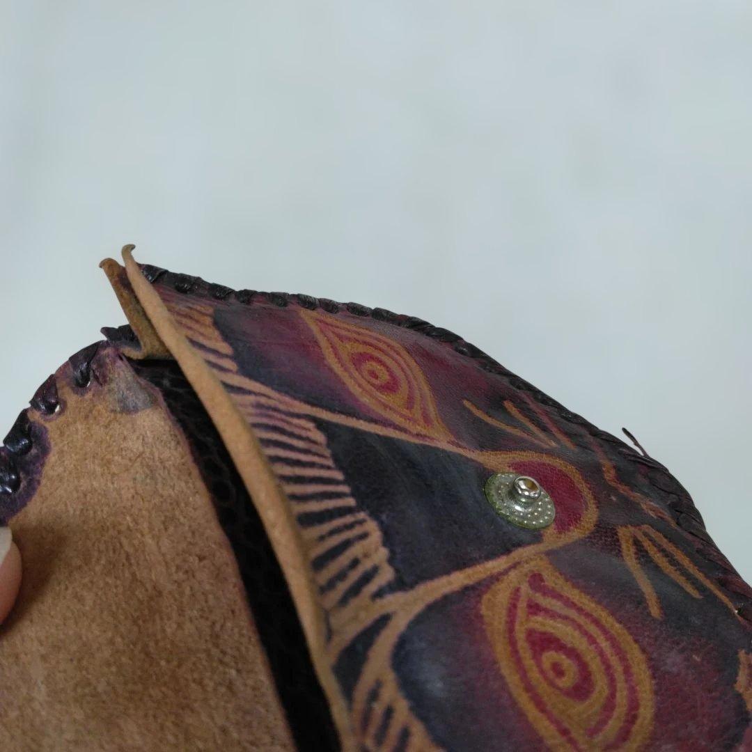 ハンドメイド　レザークラフトのポーチ・巾着・小銭入れセット
