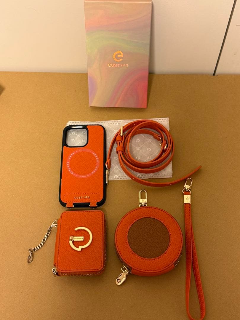 CUSTYPE オレンジ iPhone14 Proケース 5点セット