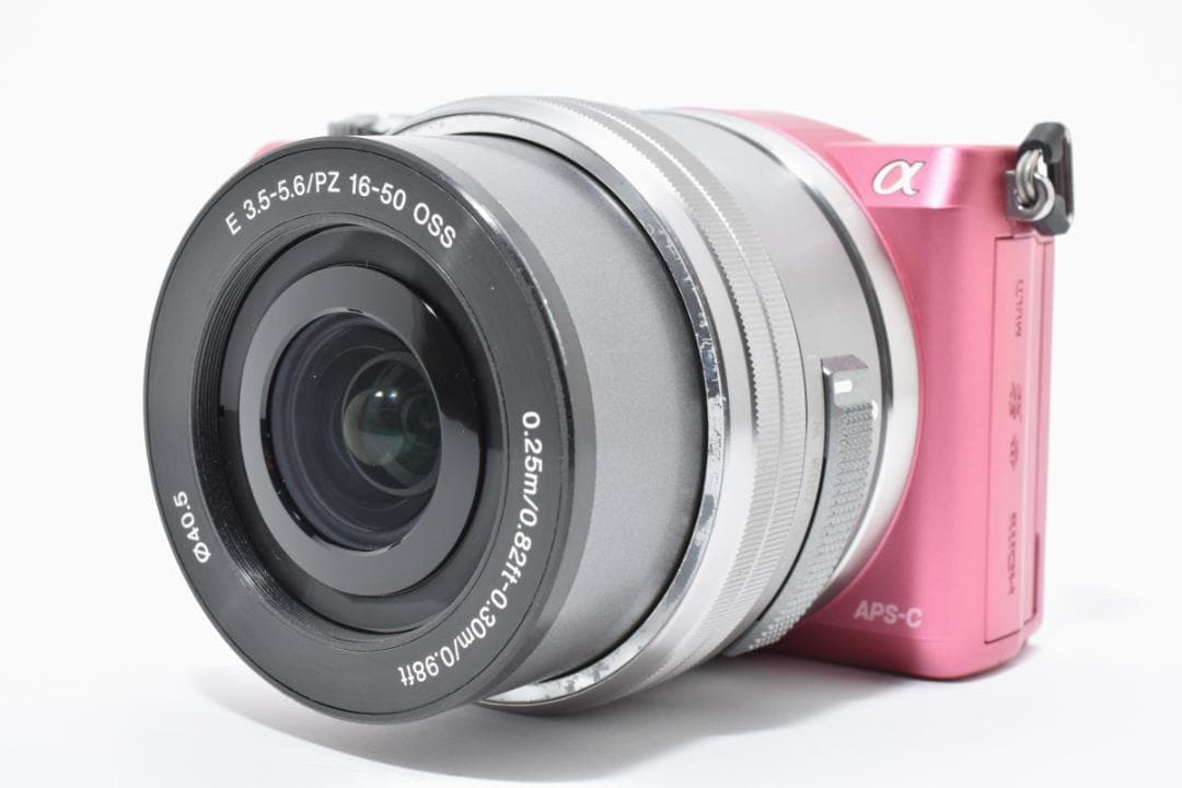 《 ショット極少 》　ソニー　SONY α5000 レンズキット ピンク SD付