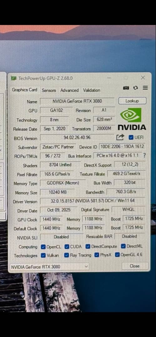 グラフィックボード・グラボ・ビデオカード ZOTAC RTX3080 TRINITY OC 10GB
