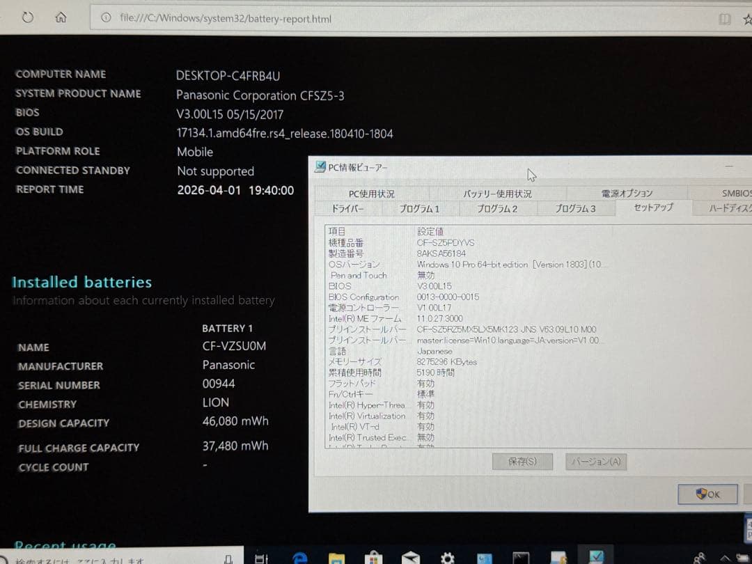 Panasonic CF-SZ5 メモリ8GB ノートPC