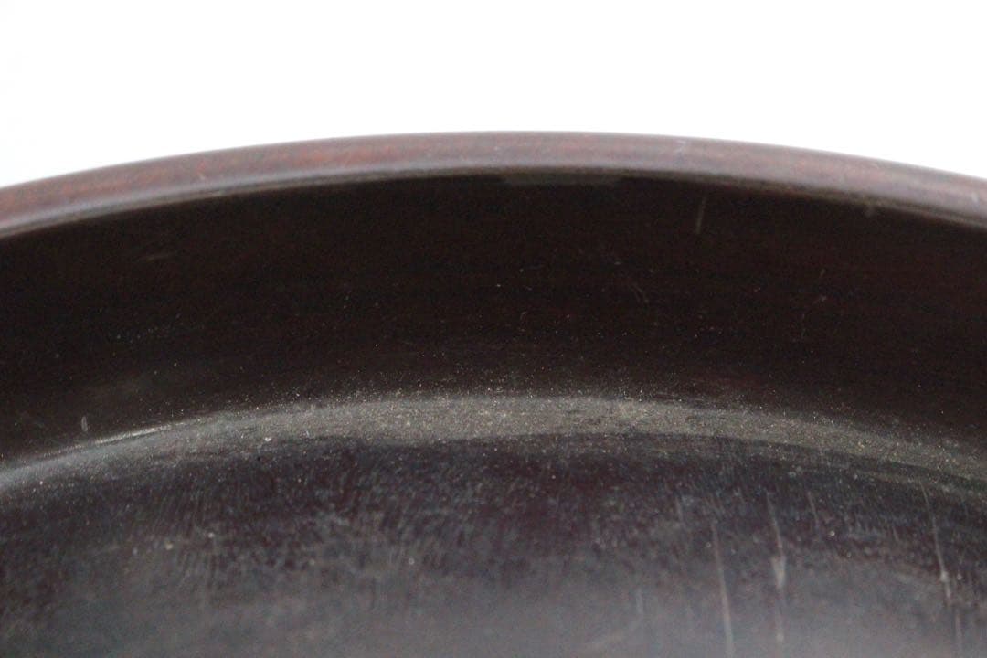 No5588時代　唐木刳貫丸盆　直径28.5cm 煎茶道具　紫檀　黒檀　送料無料