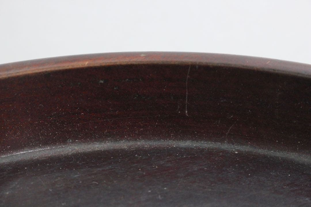 No5588時代　唐木刳貫丸盆　直径28.5cm 煎茶道具　紫檀　黒檀　送料無料