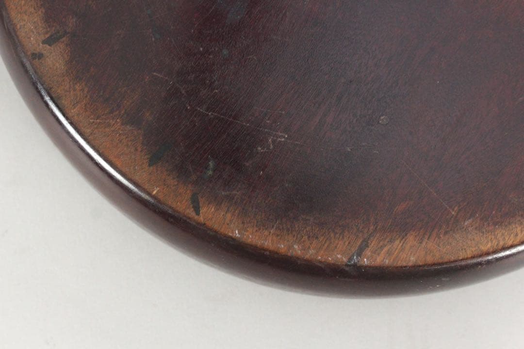 No5588時代　唐木刳貫丸盆　直径28.5cm 煎茶道具　紫檀　黒檀　送料無料