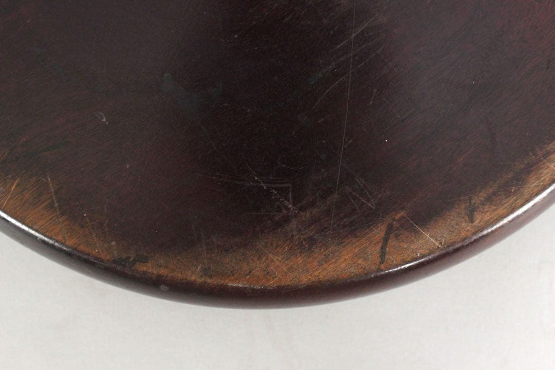 No5588時代　唐木刳貫丸盆　直径28.5cm 煎茶道具　紫檀　黒檀　送料無料