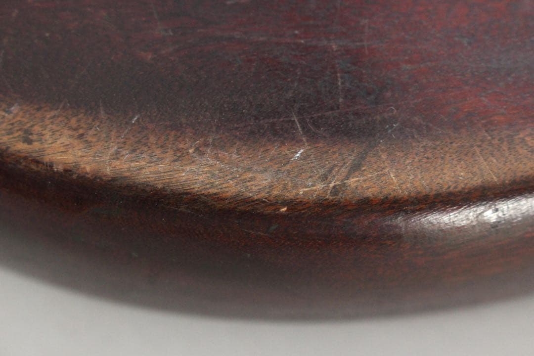 No5588時代　唐木刳貫丸盆　直径28.5cm 煎茶道具　紫檀　黒檀　送料無料