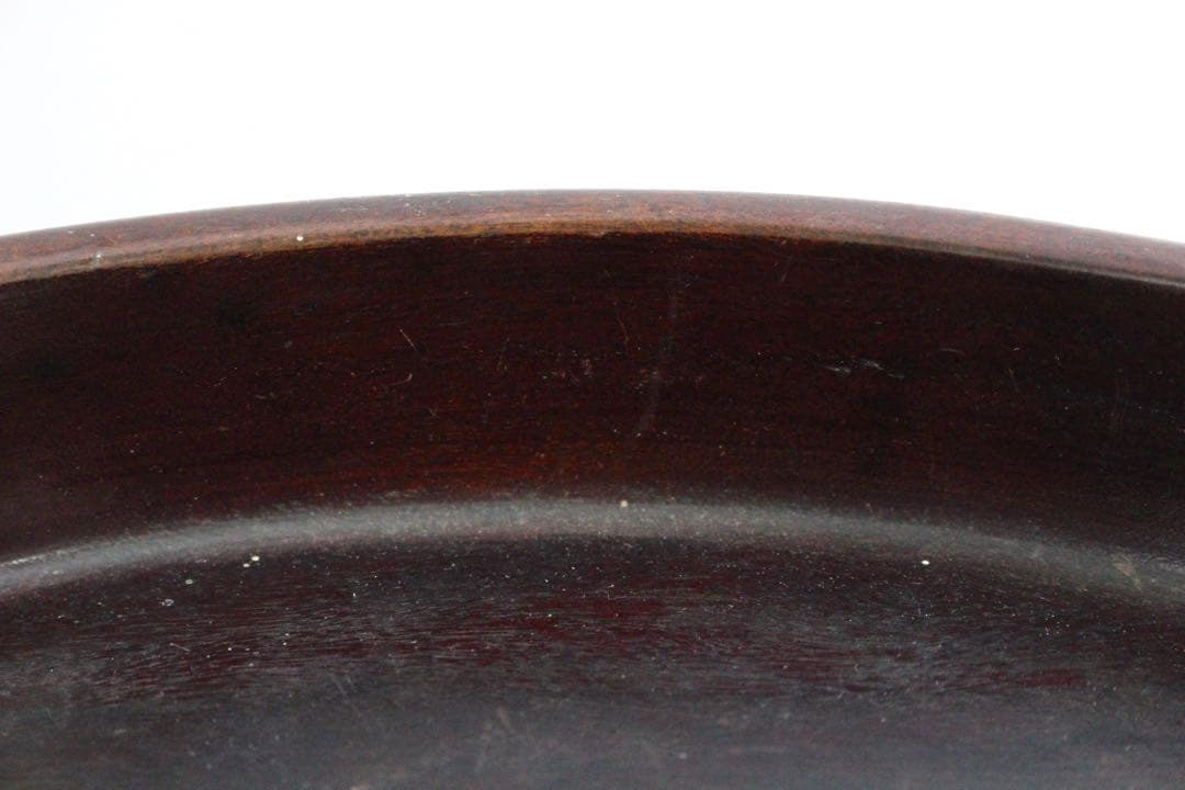 No5588時代　唐木刳貫丸盆　直径28.5cm 煎茶道具　紫檀　黒檀　送料無料