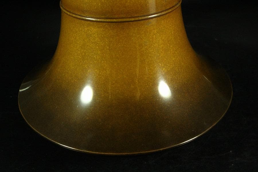 金谷五郎三郎 造 黄銅 管耳 花器 共箱(K-YC687)