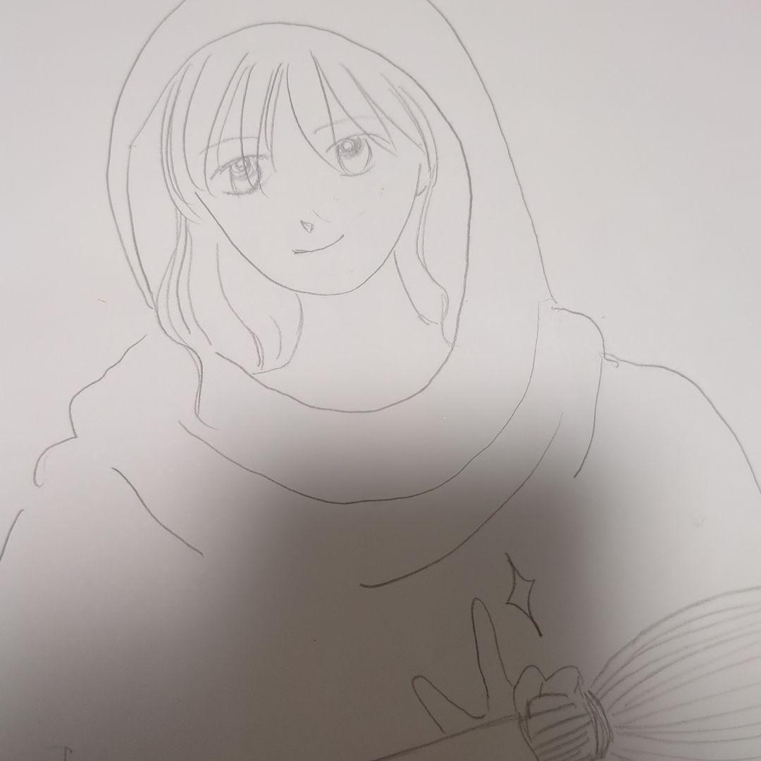 魔女とほうきのアニメ風イラスト