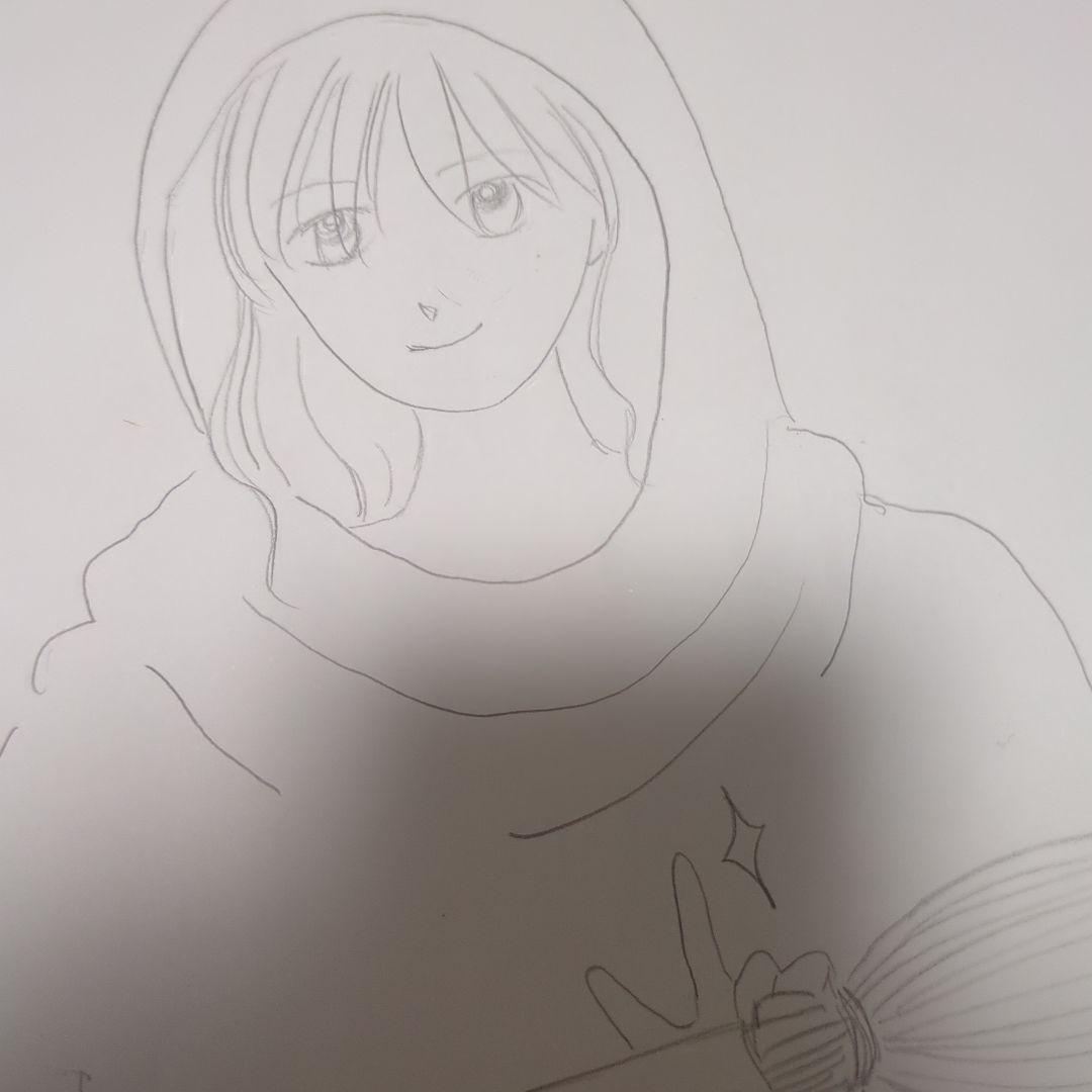魔女とほうきのアニメ風イラスト