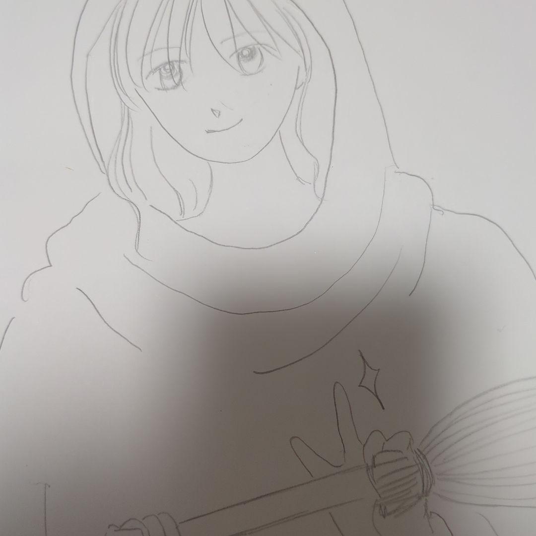 魔女とほうきのアニメ風イラスト