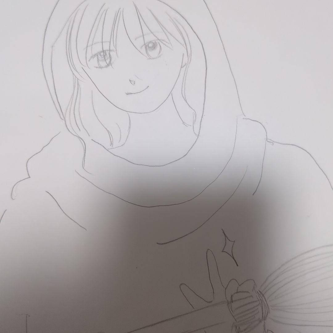 魔女とほうきのアニメ風イラスト