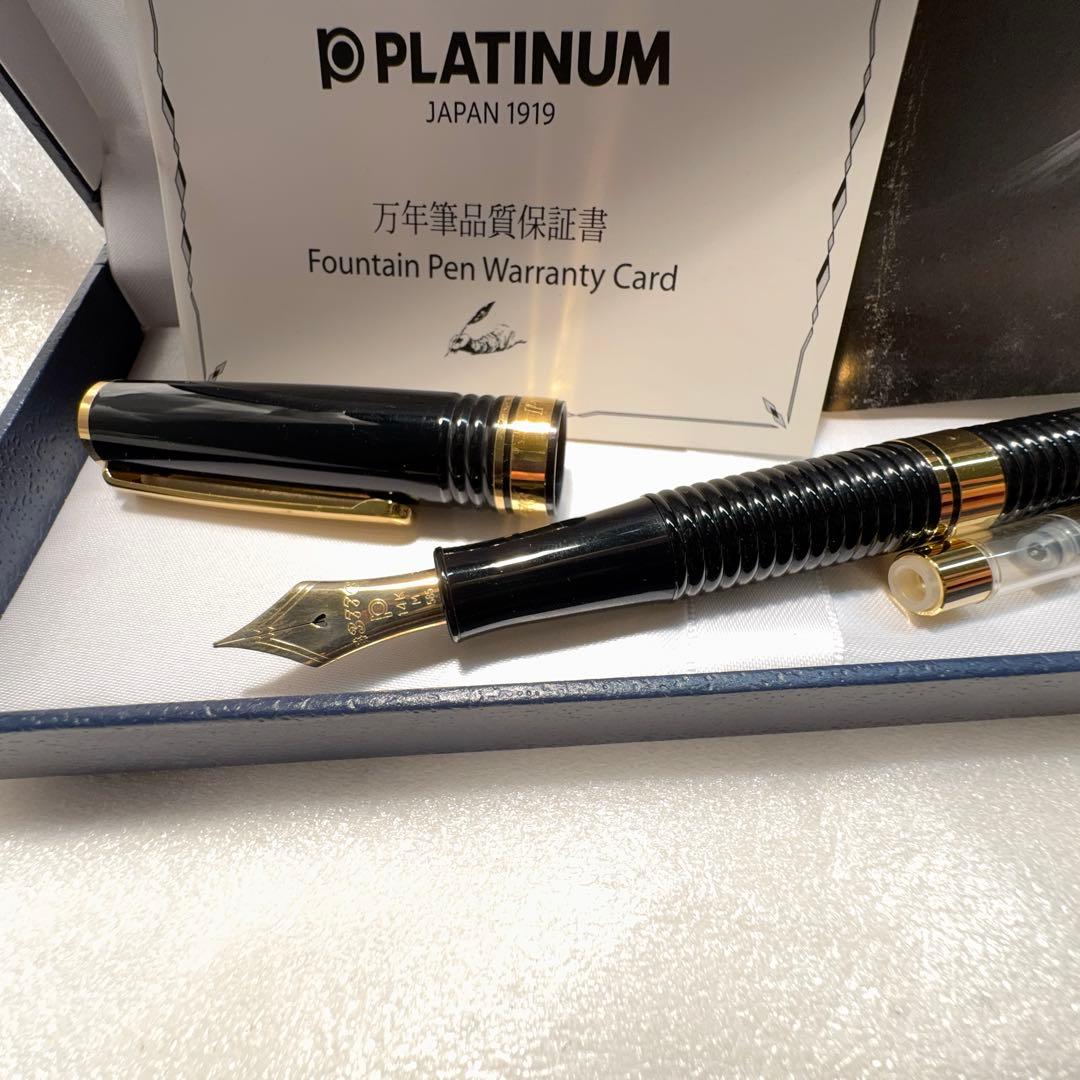 【廃番稀少】プラチナ万年筆 ギャザード 14K M 中字 未使用品■