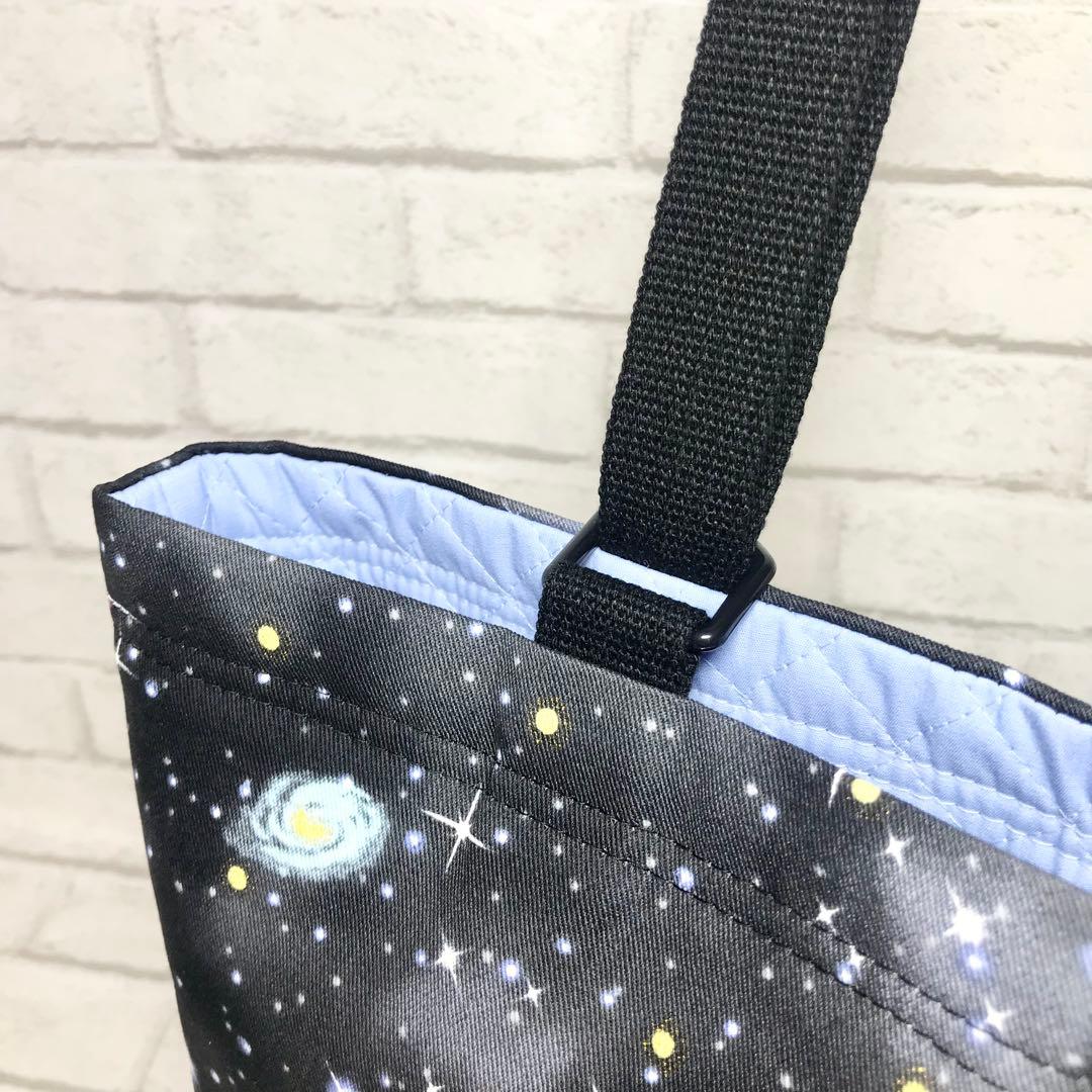 天体(ブラック)×黒　入園入学グッズ5点セット/裏地キルティング　ハンドメイド