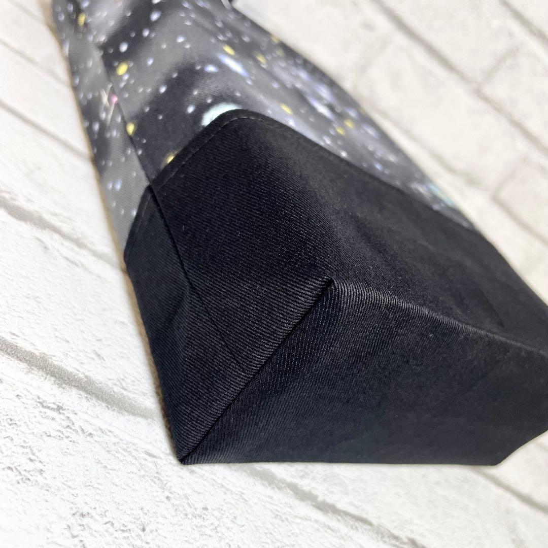 天体(ブラック)×黒　入園入学グッズ5点セット/裏地キルティング　ハンドメイド