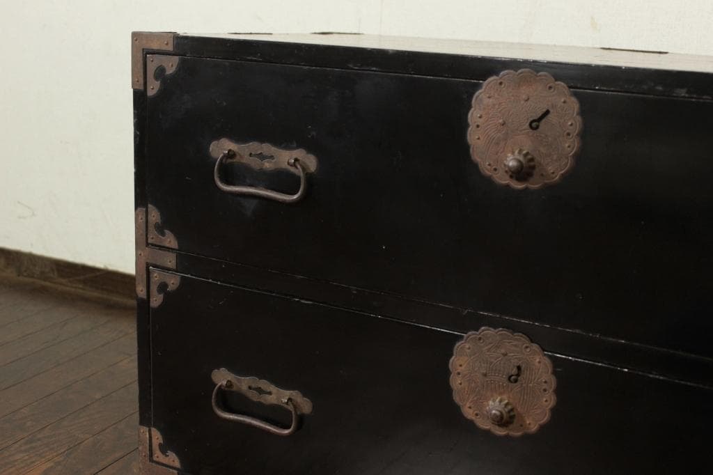庄内箪笥 二段引出 時代箪笥 古民家 古家具 和家具 ローボード 骨董 レトロ
