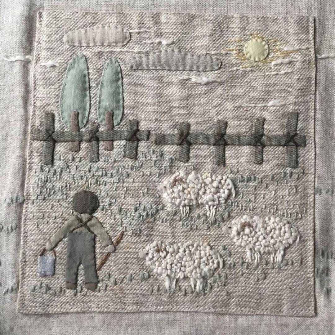 手提げバッグ ATELIER Sachiko アップリケと刺繍　未使用