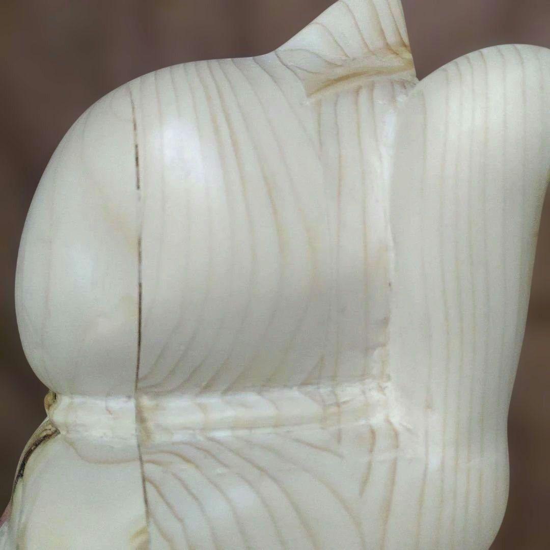 招き猫　木彫り　ハンドメイド