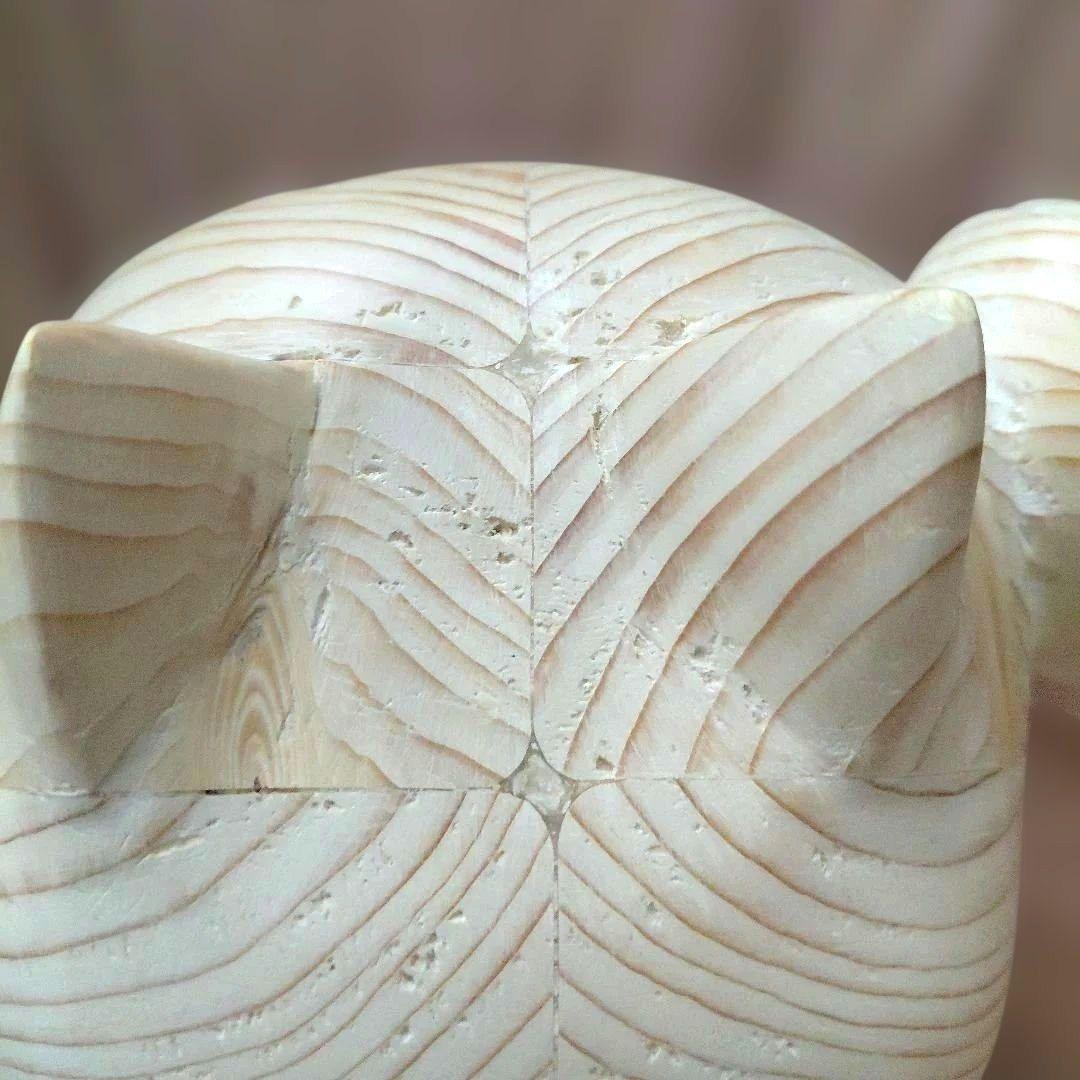 招き猫　木彫り　ハンドメイド