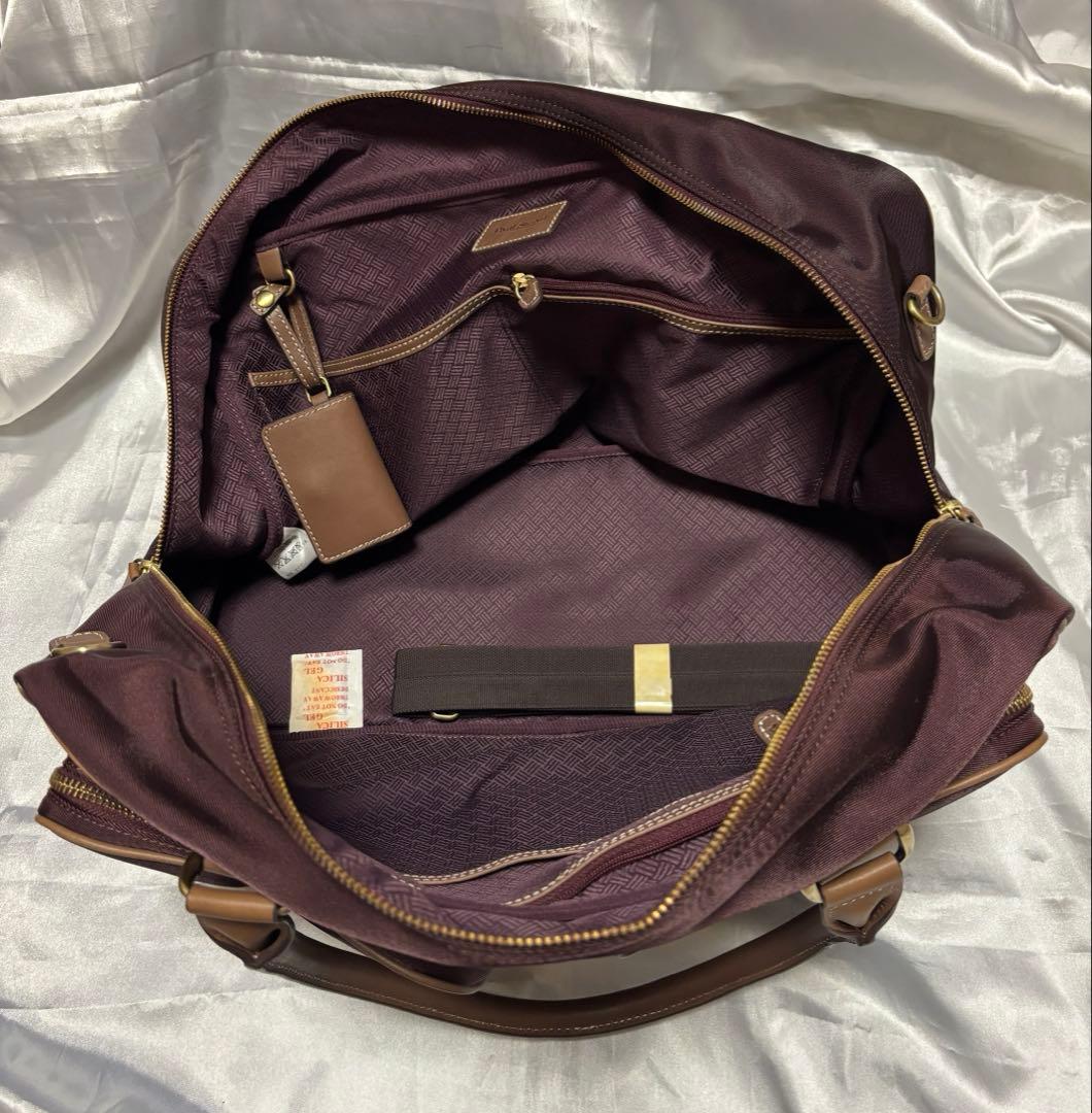 タグ付☆美品☆paul Stuart ボストンバッグ ブラウン　ナイロン×牛革
