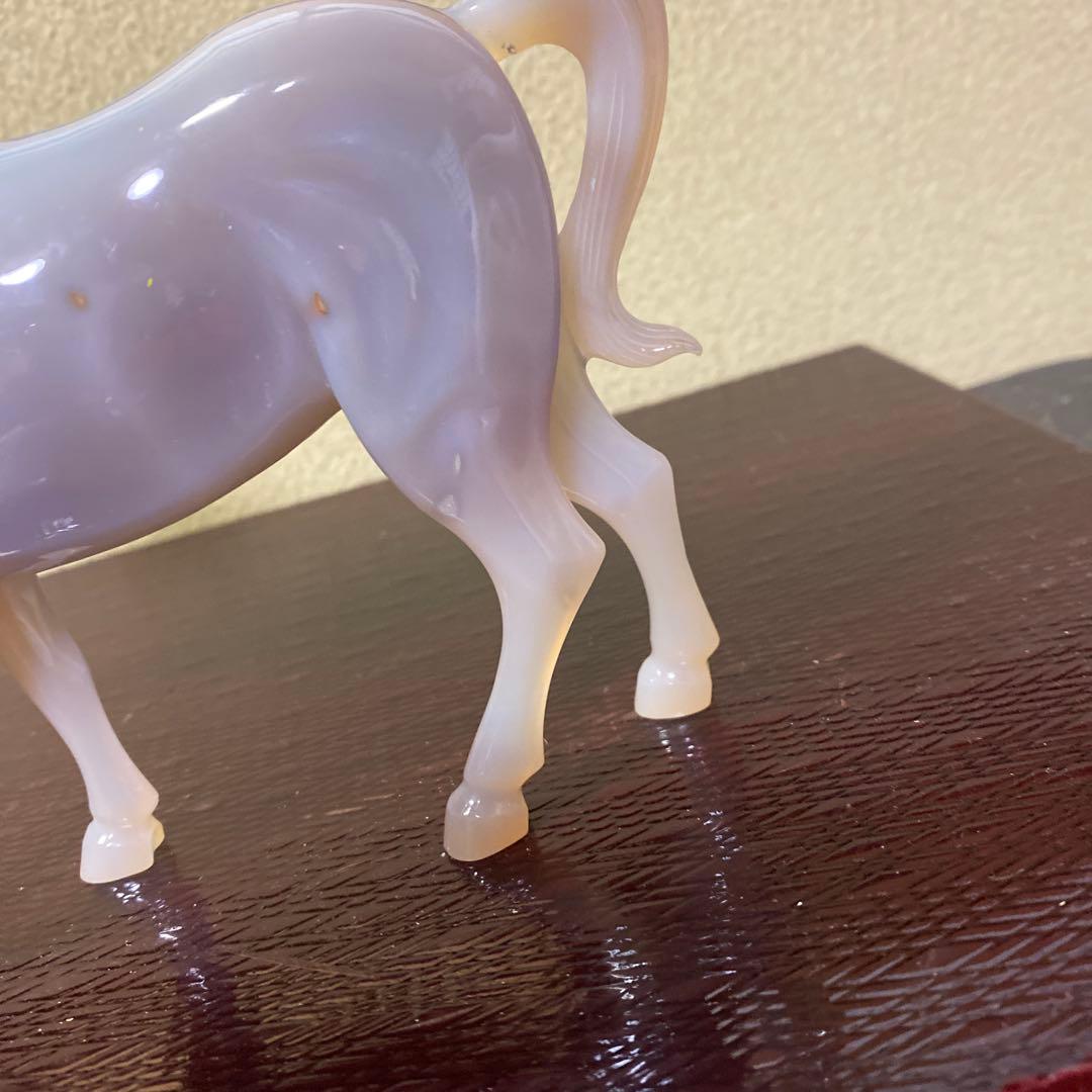 中国古玩　玉製馬の置物2体セット