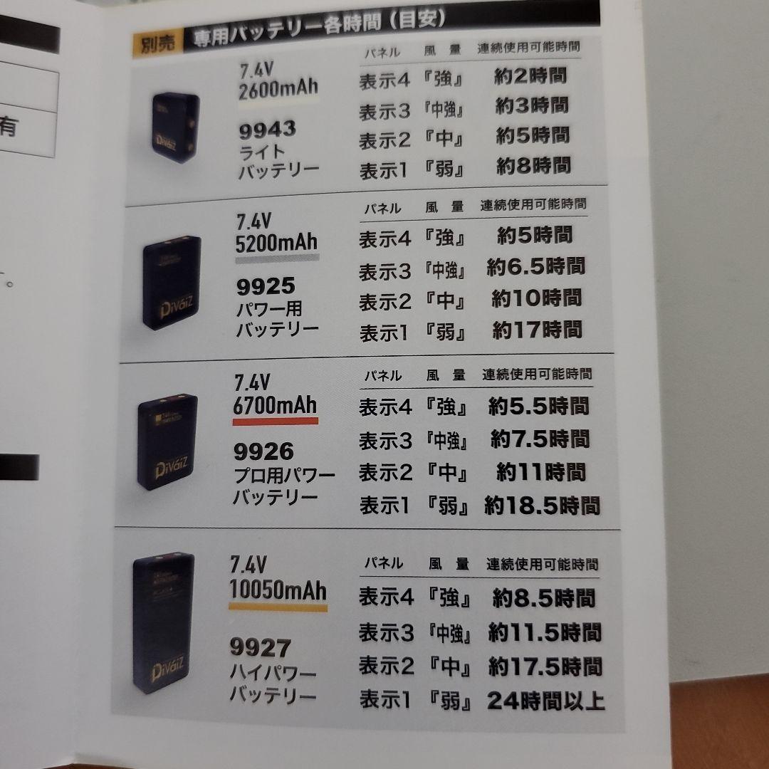空調服用　バッテリーとファン　新品セット　Di-vaiz
