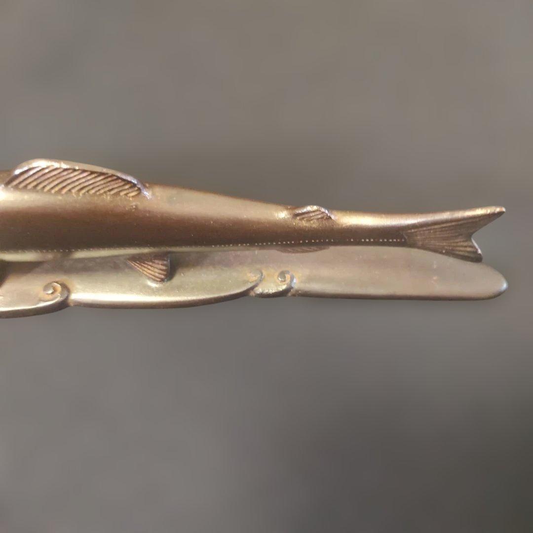 井波慶州。鮎。魚。鮎鋳銅文鎮。彫金。ぶんちん。ペーパーウエイト。中古品。