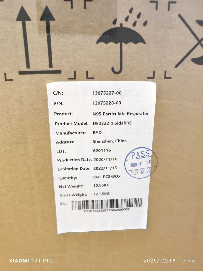 BYD 防塵マスク 1箱20個入り×48箱 合計960個 1ケース