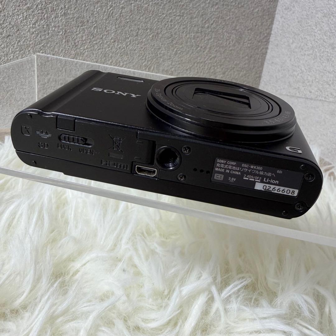 【美品】SONY ソニー DSC-WX300 ブラック デジカメ WiFi対応