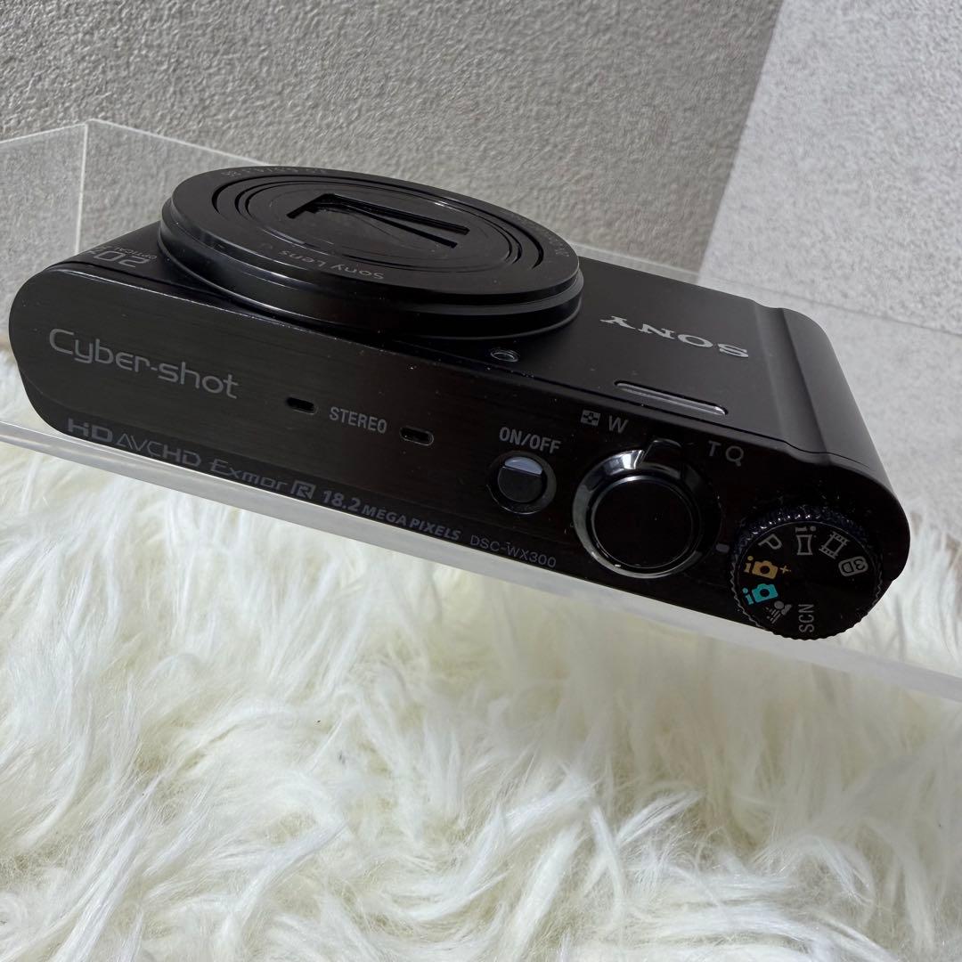 【美品】SONY ソニー DSC-WX300 ブラック デジカメ WiFi対応