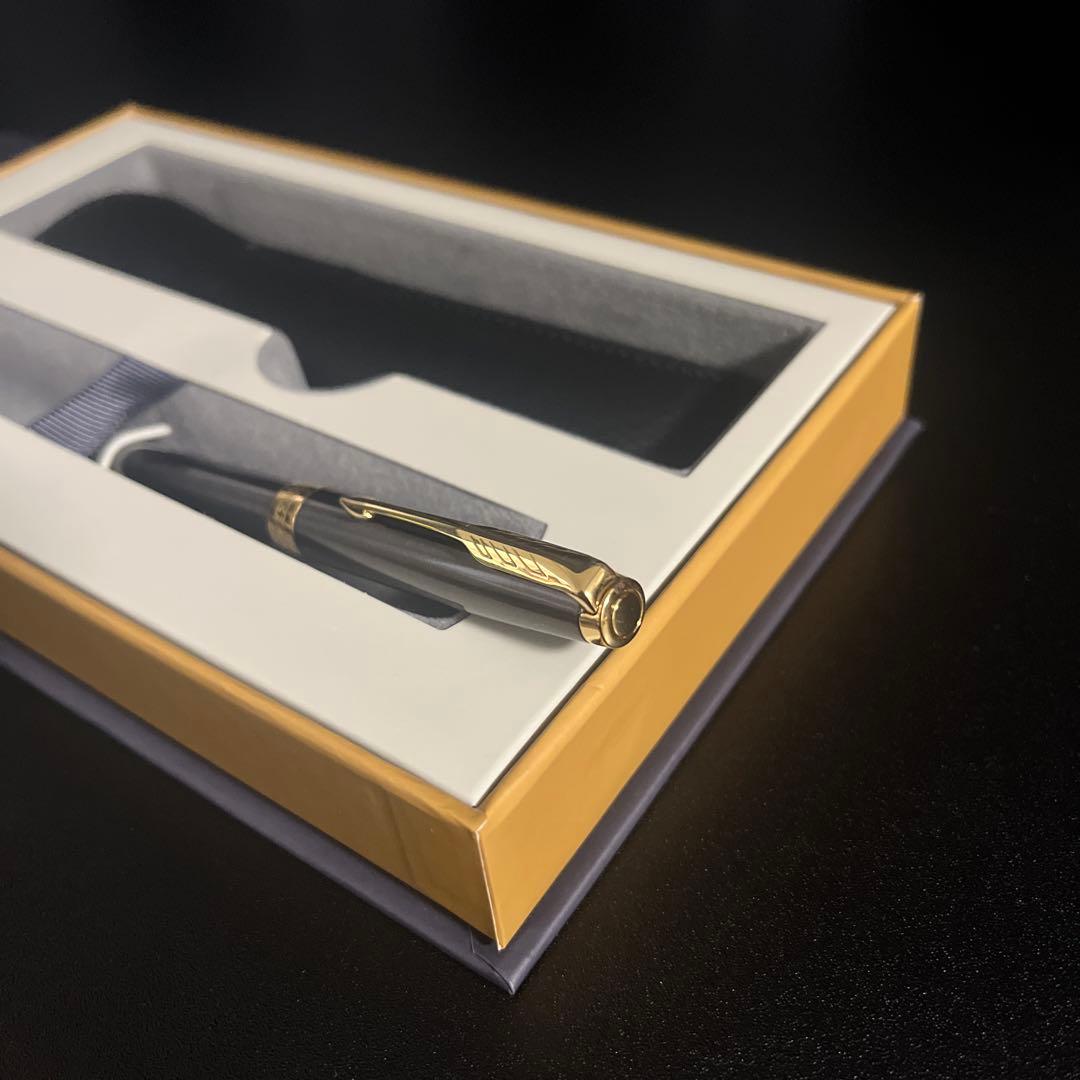 Parker ボールペン ソネット グレイGT レザーケース・ギフトボックス付