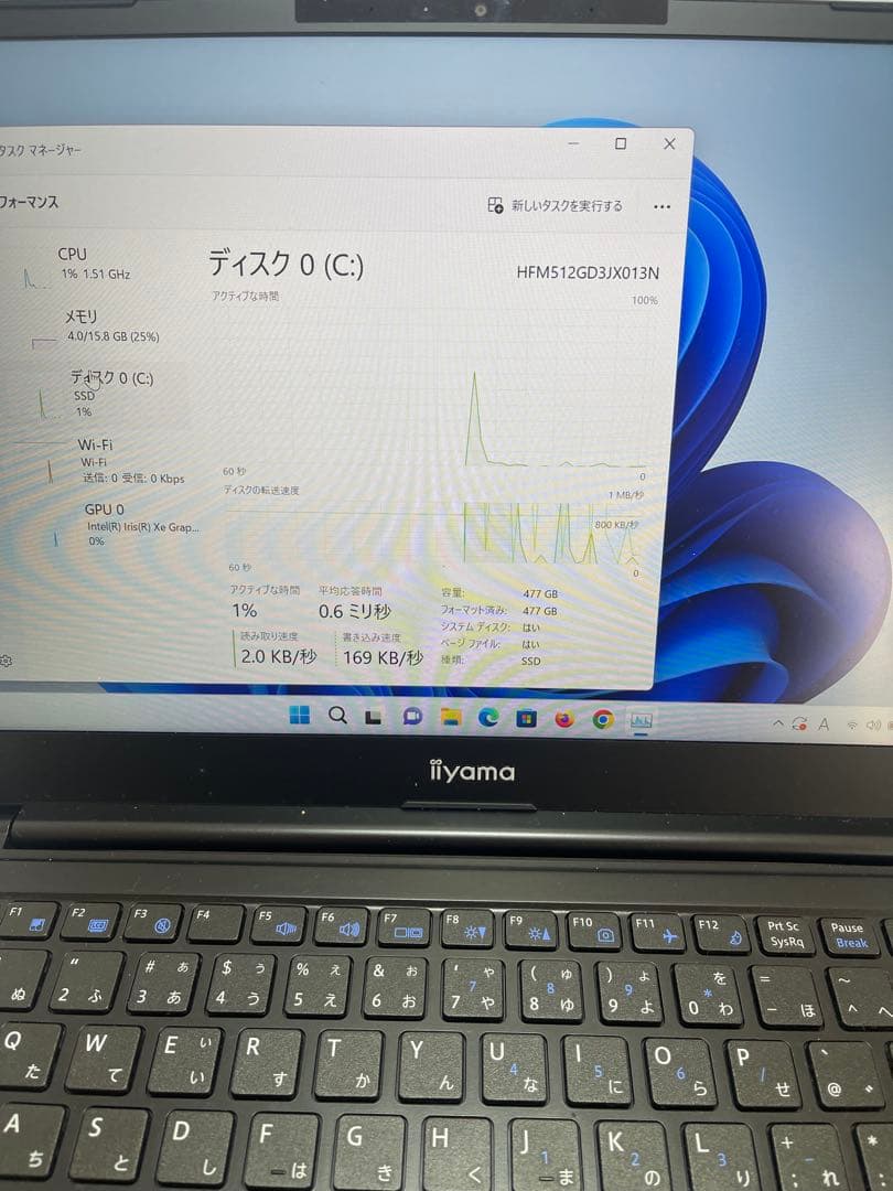 iiyama パソコン core i7-11世代/512GB/16GB