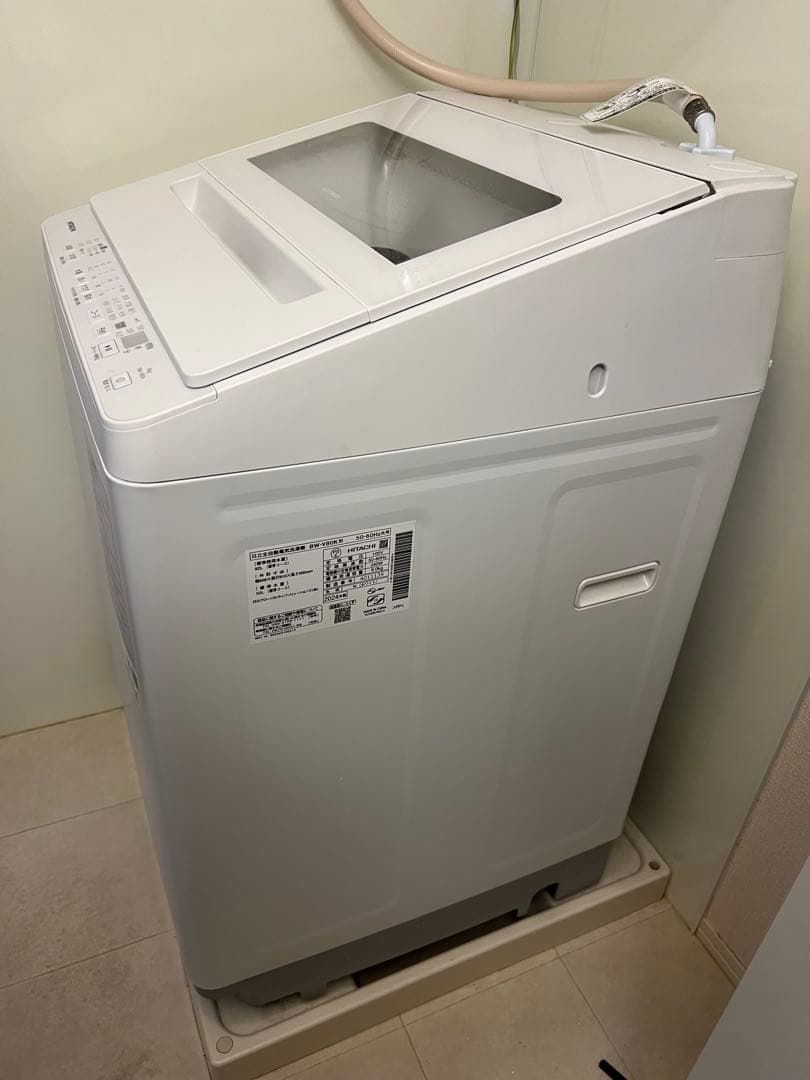 美品 日立 ビートウォッシュ洗濯機 8kg BW-V80K-W 2024年保証付