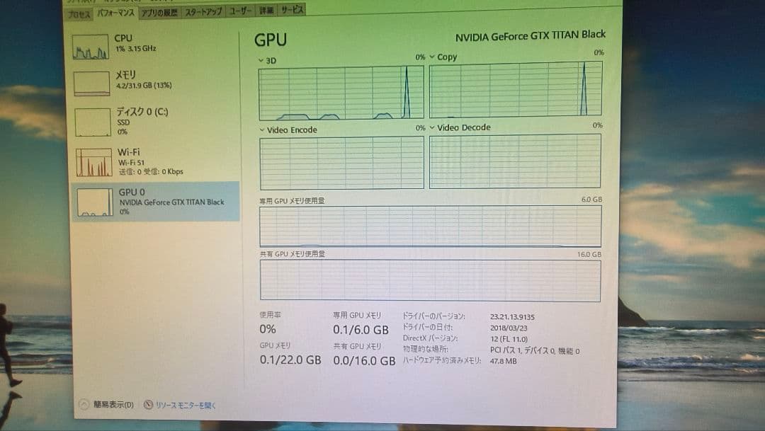 NVIDIA GTX TITAN BLACK 6G 動作確認済み