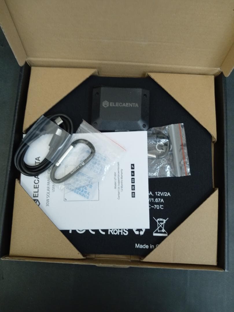【発電革命】ELECAENTA 30W ソーラーパネル 変換効率25.4% 薄型