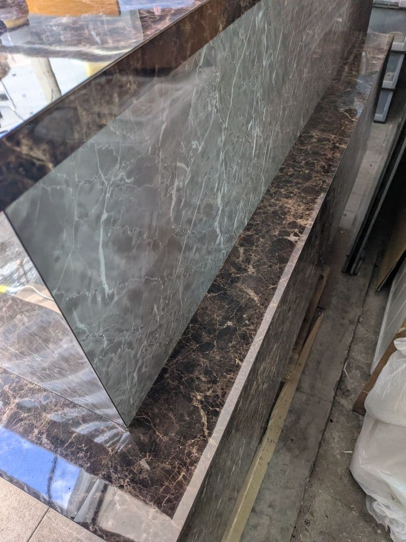 大阪市内配送無料 激安お買い得 造作品 大理石調 受付カウンター レジ台