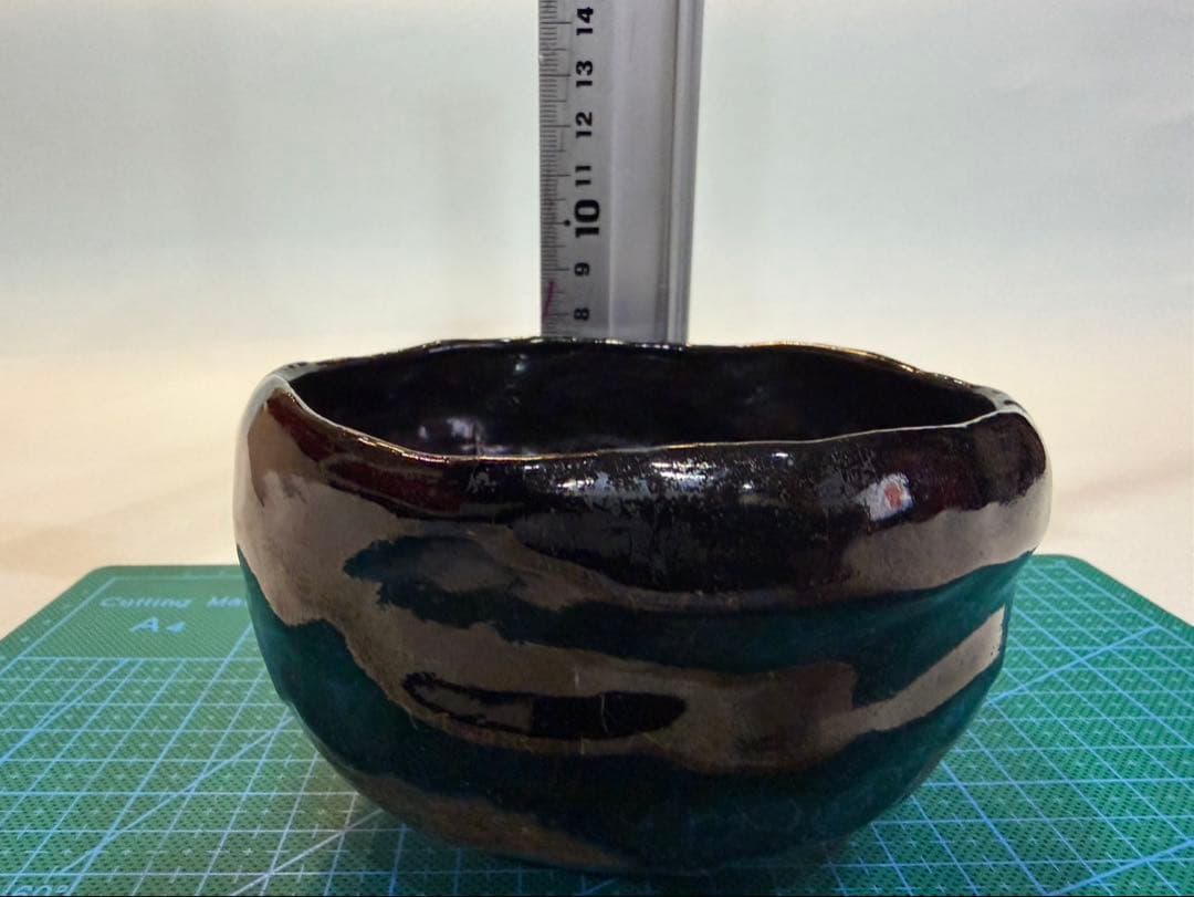 大樋焼 長左衛門　茶碗 黒茶碗 茶道具　古作　古印