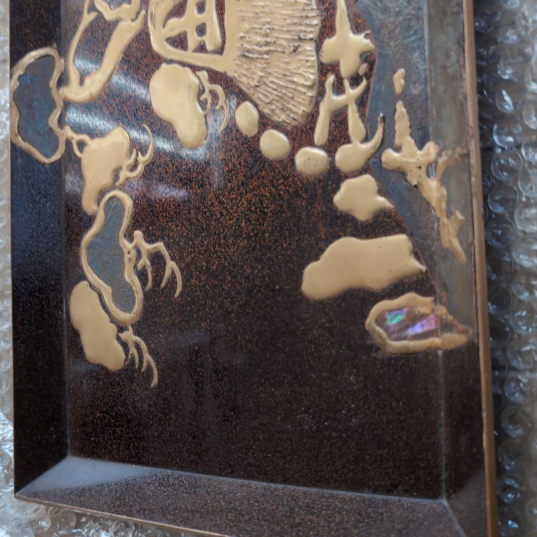 時代物　光琳蒔絵長方盆　 金色装飾 長方形