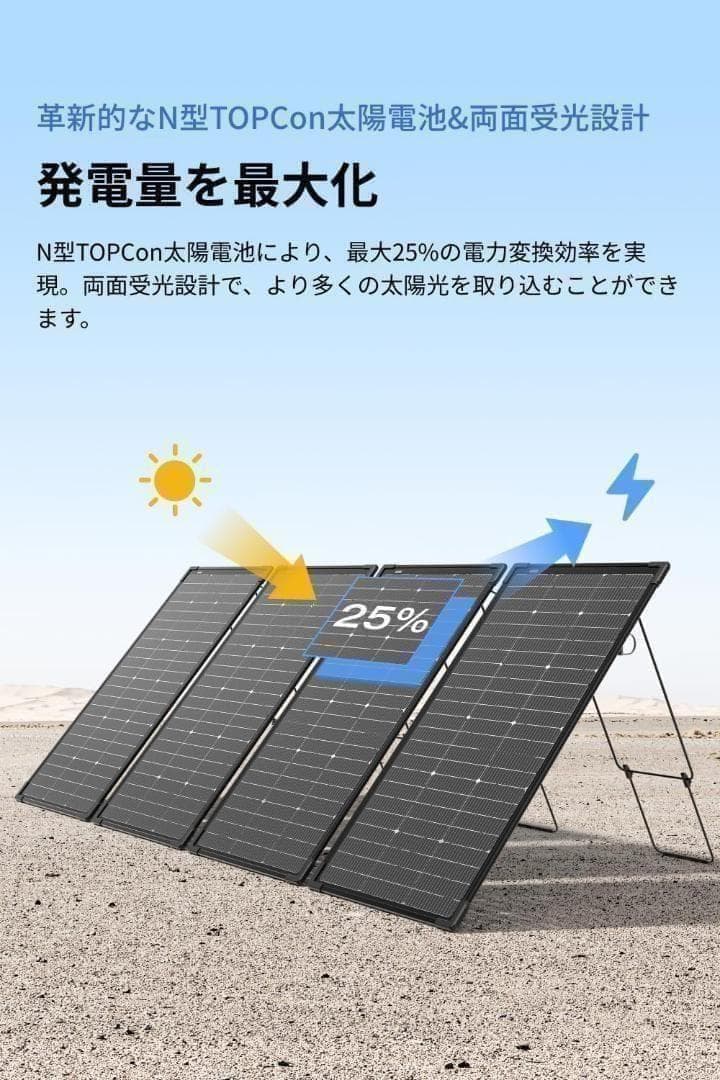 EcoFlow 125W 両面ソーラーパネル 4枚セット
