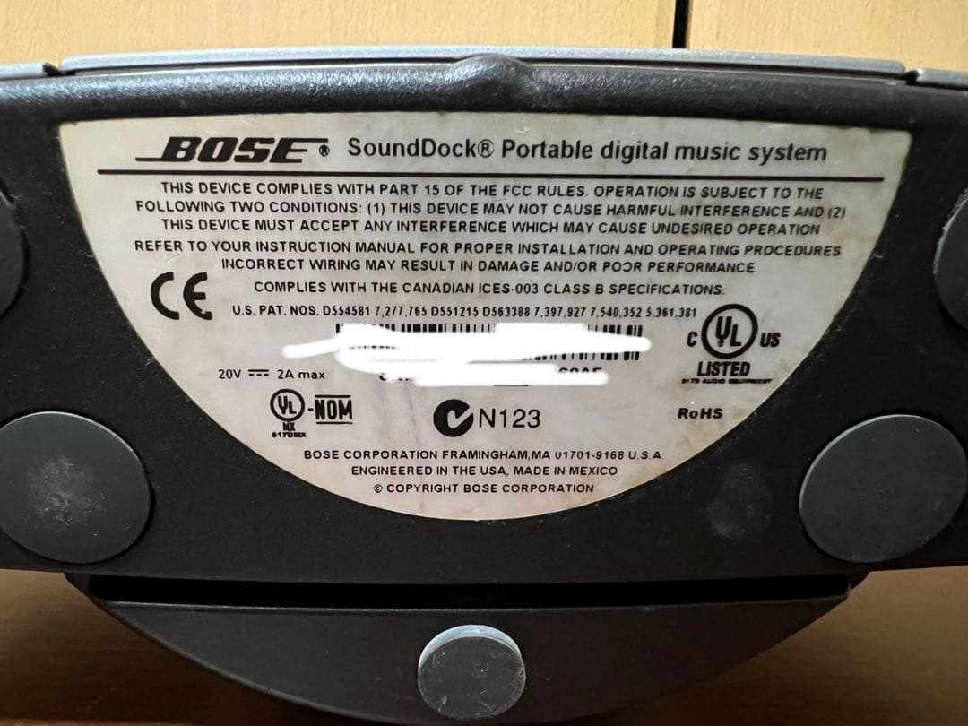 スピーカー・ウーファー BOSE SoundDock Portable N123