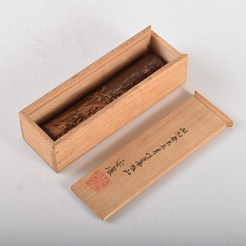 煎茶道具　要慶作　古竹　蘭茶合　共箱　V　R5011