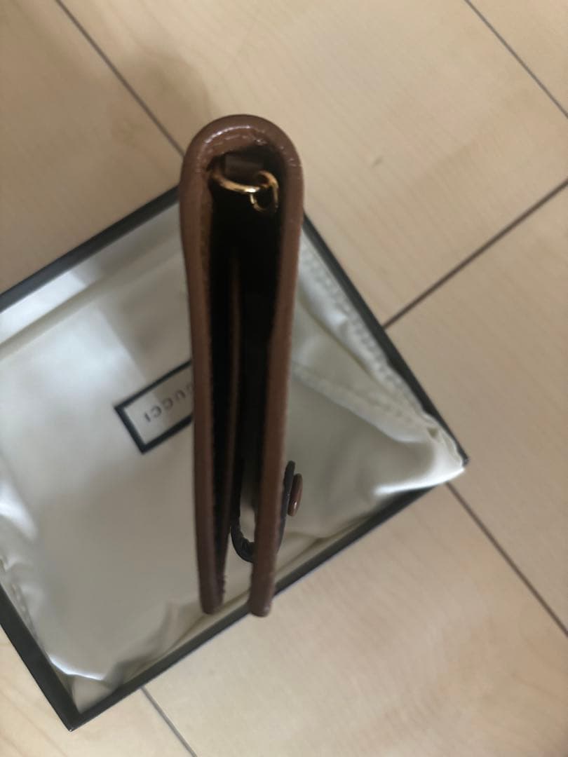 GUCCIパスポートケースGGスプリームキャンバス レザーゴールド金具 箱付