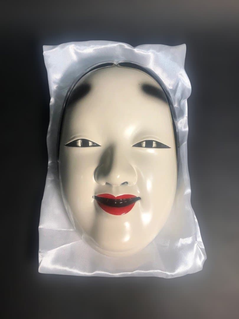 小面　能面　神楽面　木彫飾り面　伝統工芸　インテリア壁掛け