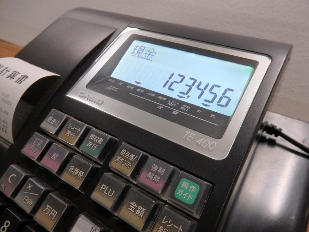 7040 領収証等 設定無料 CASIO TE-400 レジスター 人気の黒