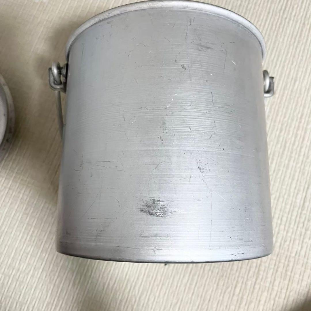 レトロ❤️アルミ缶アンティークバケツ蓋付き取手付き小物入れバスケット容器