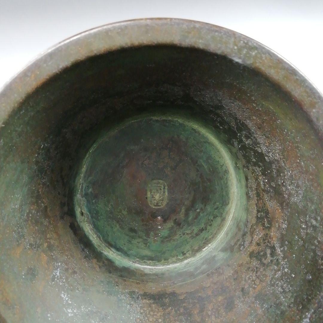 Ｗ３６２　花入　『唐銅胡銅』『大名物写　銘　鶴一声』『一ノ瀬宗辰 造』共箱　花器