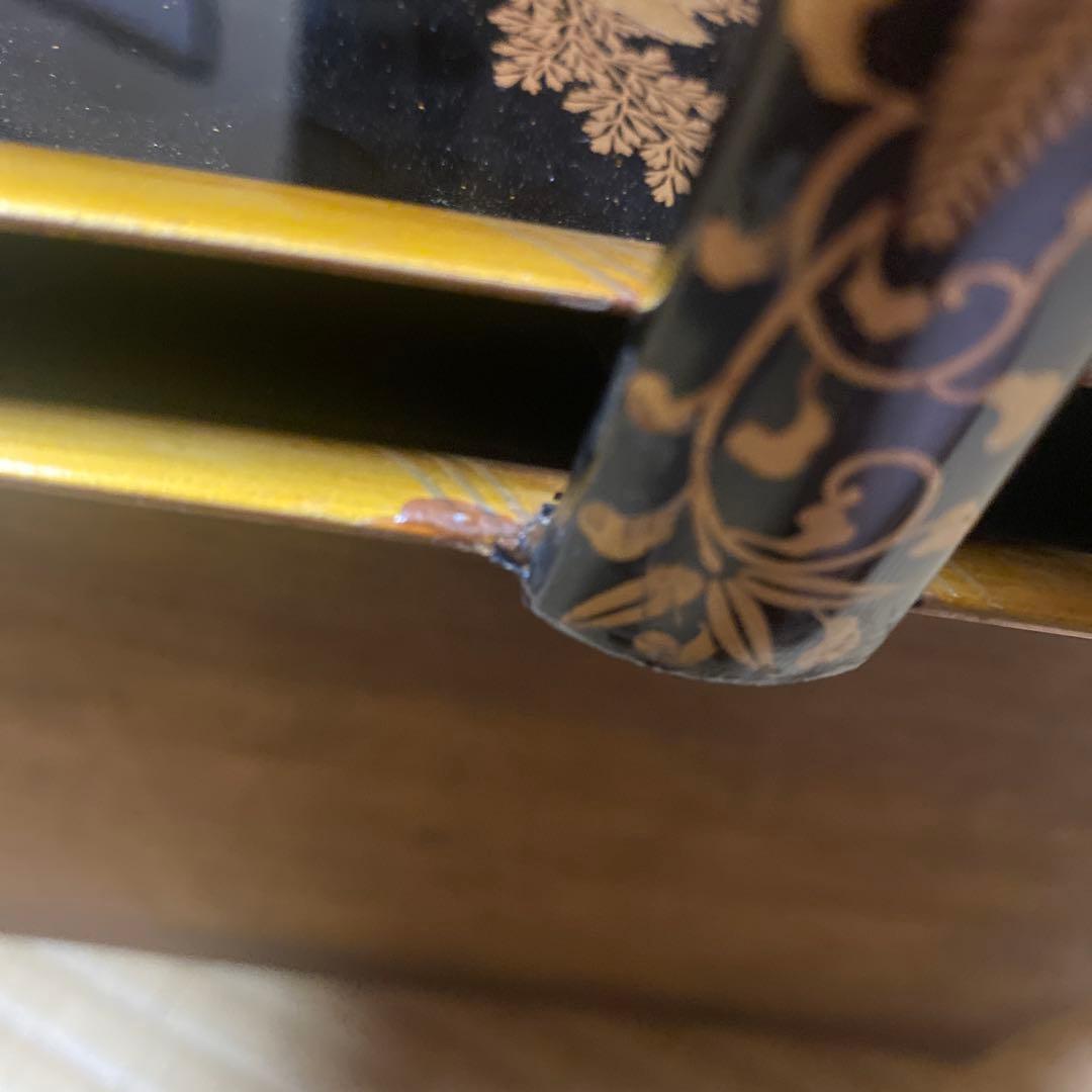 持ち手付き金高蒔絵模様盃台　1対